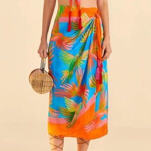 FARM RIO Painted bird skirt